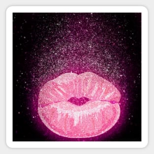 Glitter Kissing Lips Sticker